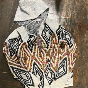 Woven Heart Black and White Knit Sweater